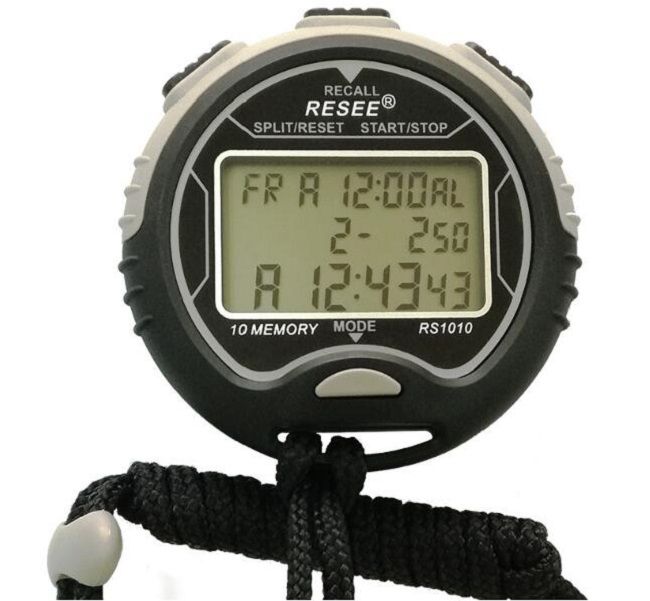 Electronic Stopwatch With 3 Rows Handheld Digital LCD Sports Stopwatch