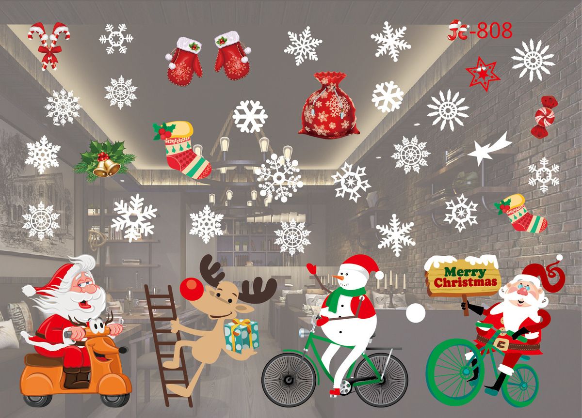 Ball Snowman Train Milu Tree Snow Christmas Stickers Colour Home Decor Wall Sticker Home Decor Wall Stickers From Jinhuijixie1 $12 35 Dhgate