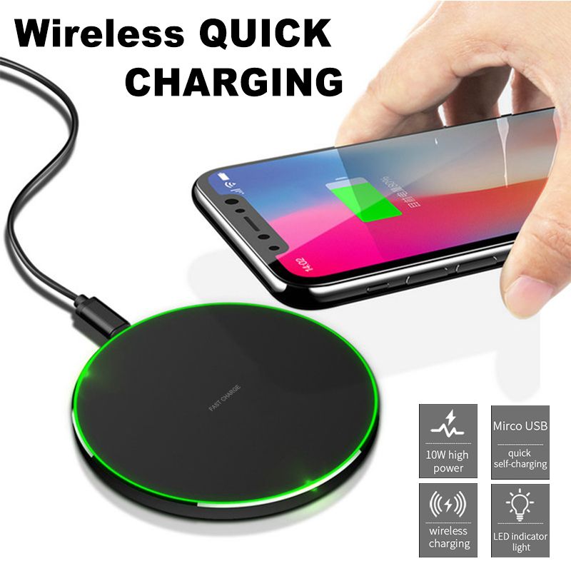 KD-1 Wireless Charger Qi Fast Charger Power Charging LED Light for iPhone 8 Plus iPhone X Samsung S8 Plus Note8 with Retail Package