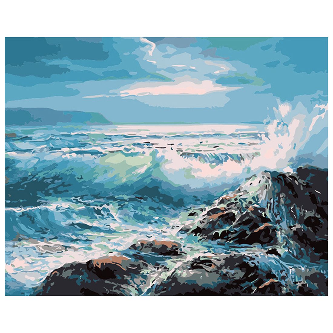 2019 Anti Stress Diy Paint By Numbers Kits Ocean Sea Framed Unframed