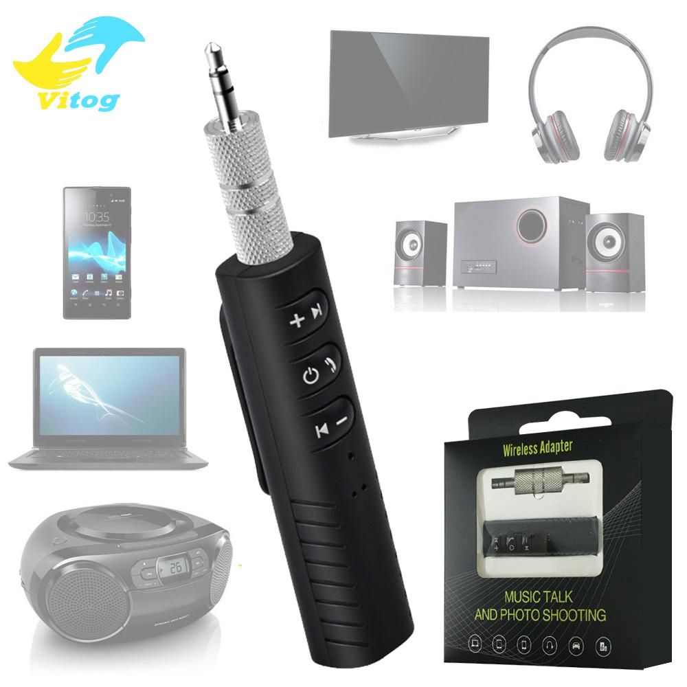 Car Audio Bluetooth Transmitter Clip On Wireless Receiver 3.5mm Jack