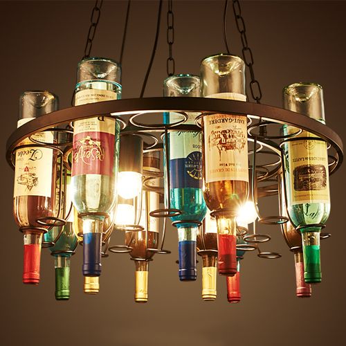 Retro Wine Bottle Led Pendant Chandeliers Lamps For Bar Club Hotel Retro Wine Bottle Led Pendant Chandeliers Lamps For Bar Club Hotel Restaurant Use Creative Artistic Vintage Lighting Lights