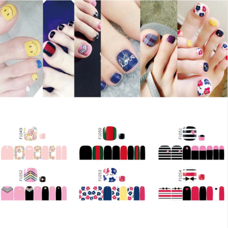 Top Fashion Toenails Stickers Mix Nail Designs Adhesive Full Cover Top Fashion Toenails Stickers Mix Nail Designs Adhesive Full Cover