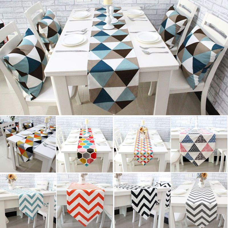 table runners geometric wave