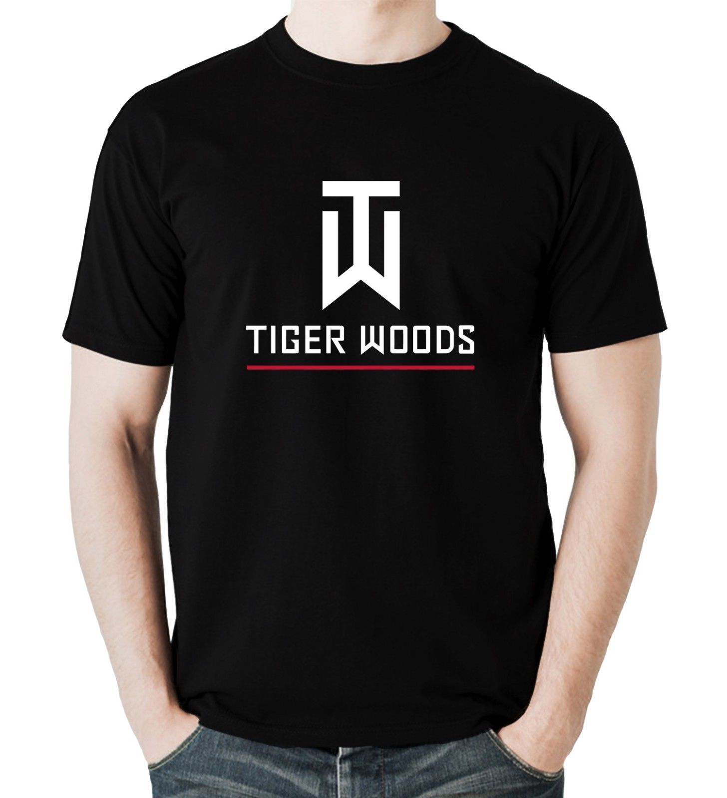 Tiger Woods T Shirt American Golfer Legend New Logo Men TShirt Size S