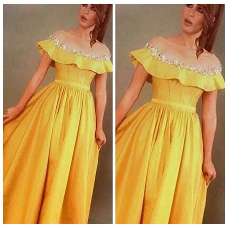 yellow soiree dresses