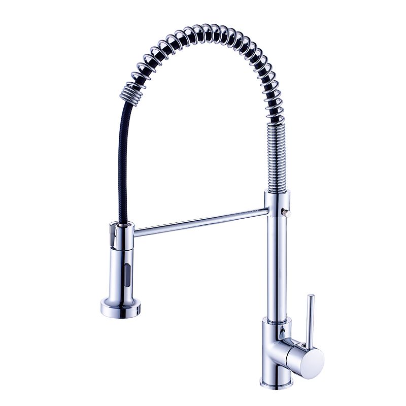 Kitchen Faucet Pull Out Deck Mounted Single Hole Handle Sink Mixer Tap Chrome Finish For Torneira