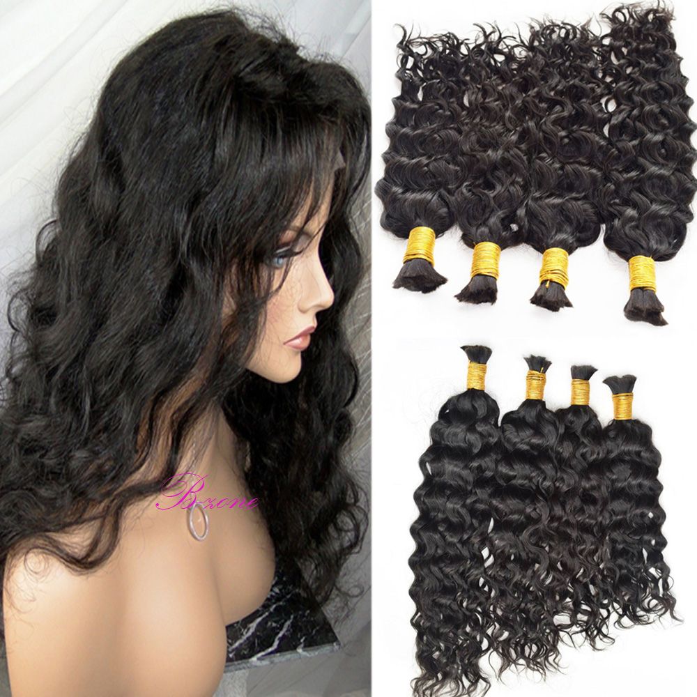 stock human hair braids bulk natural wave no weft wet and wavy braiding  bulk hair water wave brazilian peruvian malaysian hair 3 or buy human hair
