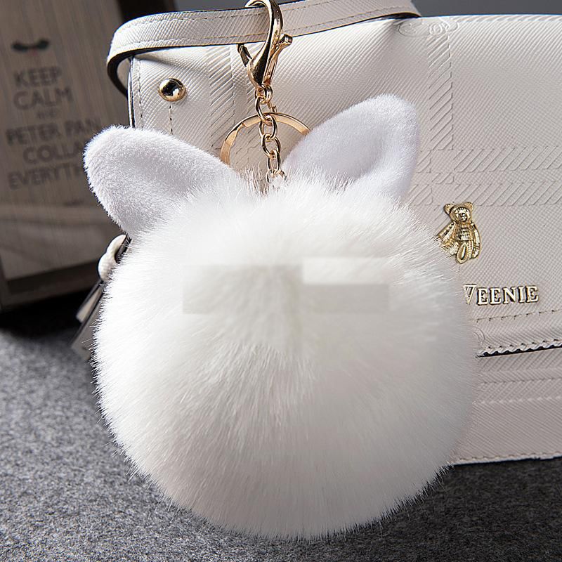 2021 Fluffy Bunny Toys Ear Keychain Rabbit Key Chain Fur Woman Bag
