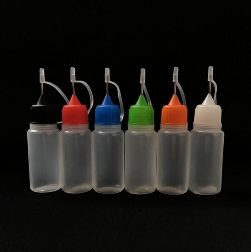 10ml Plastic Needle Bottle For E Liquid With Colorful Cap Tip ,Empty