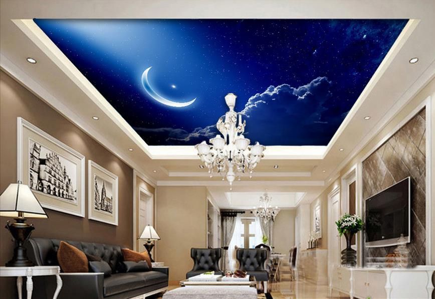 Großhandel Benutzerdefinierte 3D Decke Fototapete Mond Tapete Für ... Großhandel Benutzerdefinierte 3D Decke Fototapete Mond Tapete Für ...