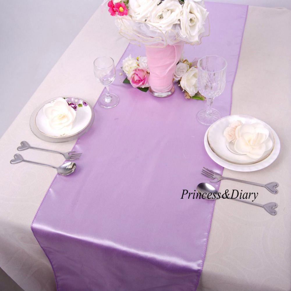 Lavender Color Satin Table Runner 12inch X 108inch 30cm X 275cm