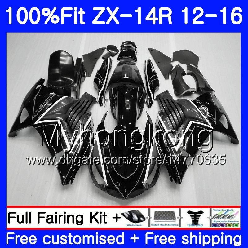Injection For Kawasaki Black Grey Hot Ninja Zx 14r Zzr 1400 Zx14r 12 13 14 15 16 225hm15 Zzr1400 Zx 14r 2012 2013 2014 2015 2016 Fairing