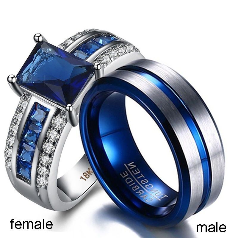 2020 Sz6 12 TWO RINGS Couple Rings His Hers Men'S Titanium Steel Ring