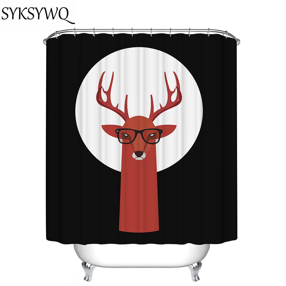 2018 Elk Shower Curtain Black And White Moon New Arrival Giraffe 2018 Elk Shower Curtain Black And White Moon New Arrival Giraffe Printed Rideau De 3d Rings From Aurorl 27 55 Dhgate Com