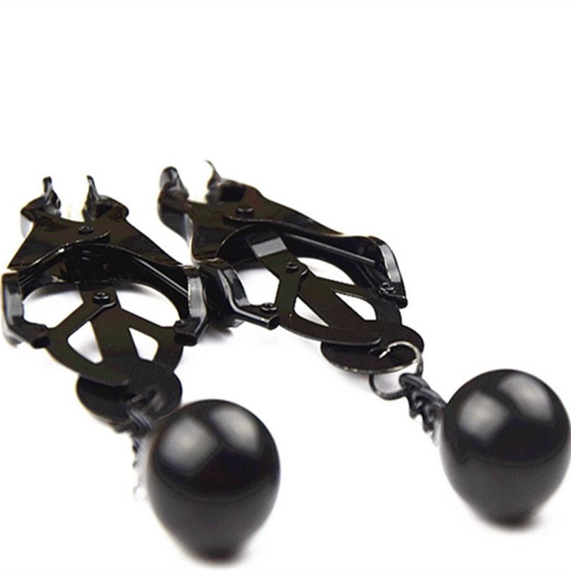 black metal adjustable nipple clamps with chain 19 inches