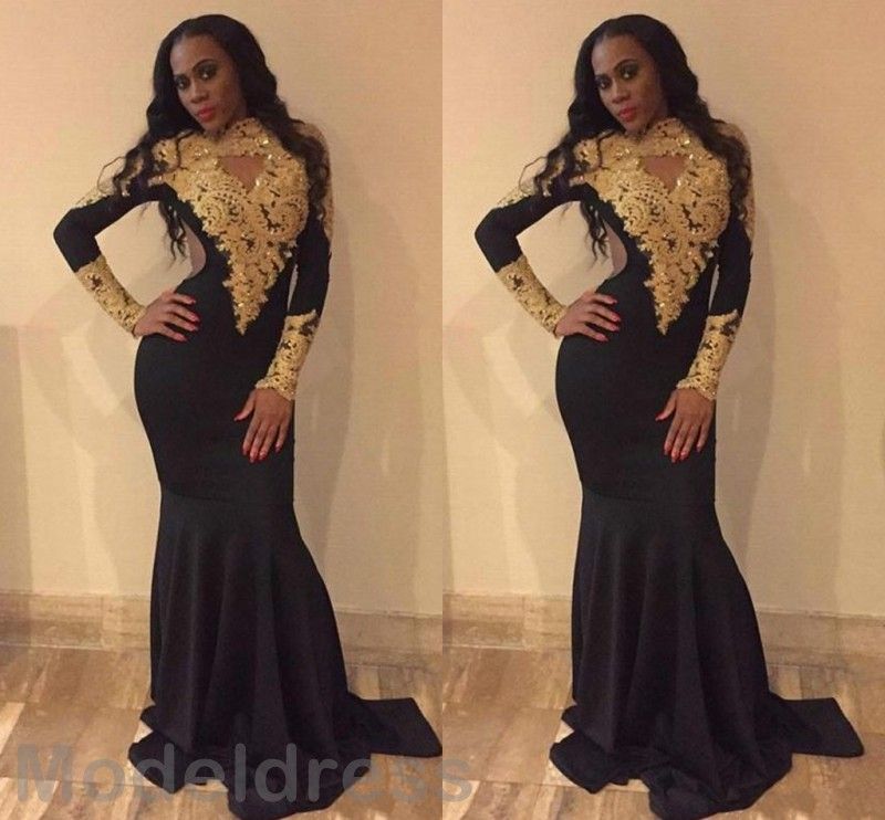 black gold evening gown
