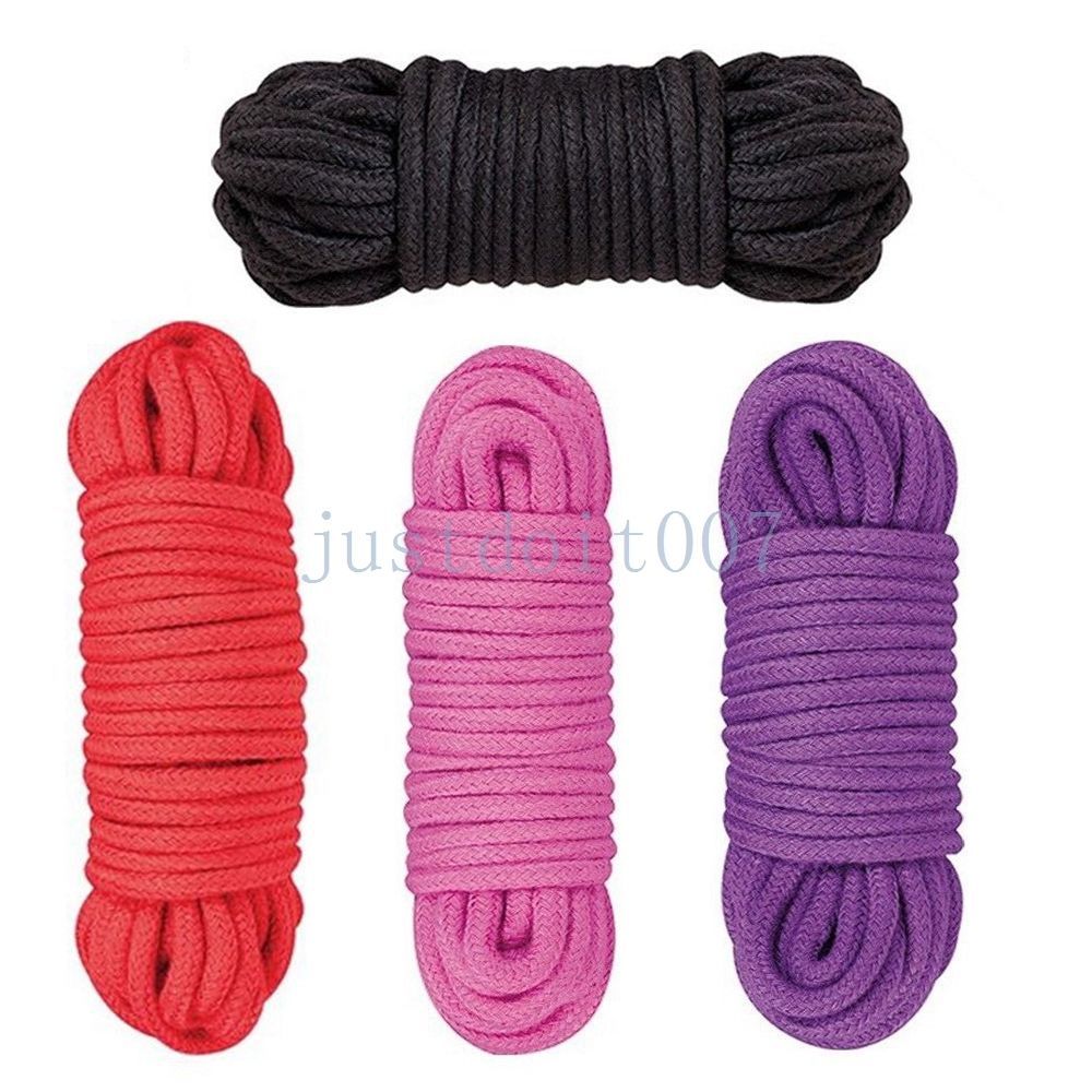 Pink 30 ft Soft Cotton Rope Strap Fantasy Lover Roleplay Set For Couples