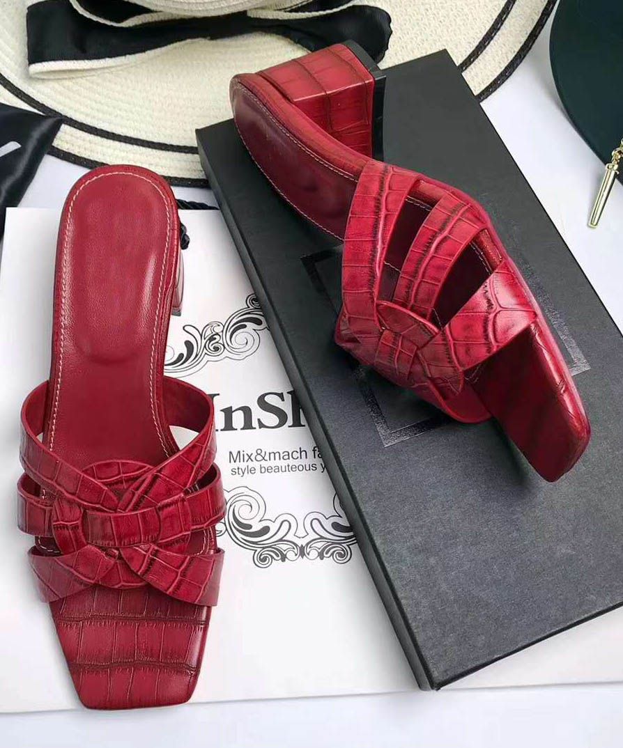 Feminino Clásicas Sandalia Tacón Chaussure De Sapatos 2018 Mujeres Sandalias Zapatos Femininos Textura Bajo Mujer Diapositivas VqSUMpz