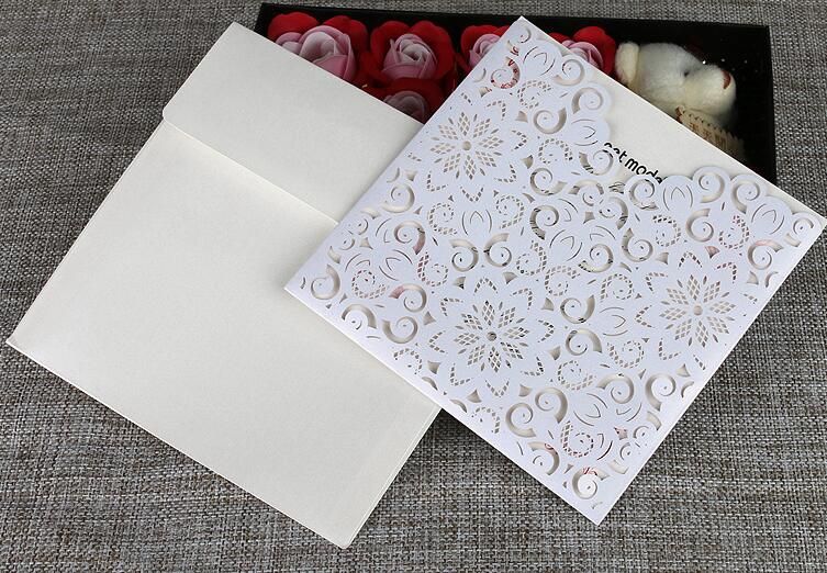 wedding invitation card laser cut folded invitation valentine