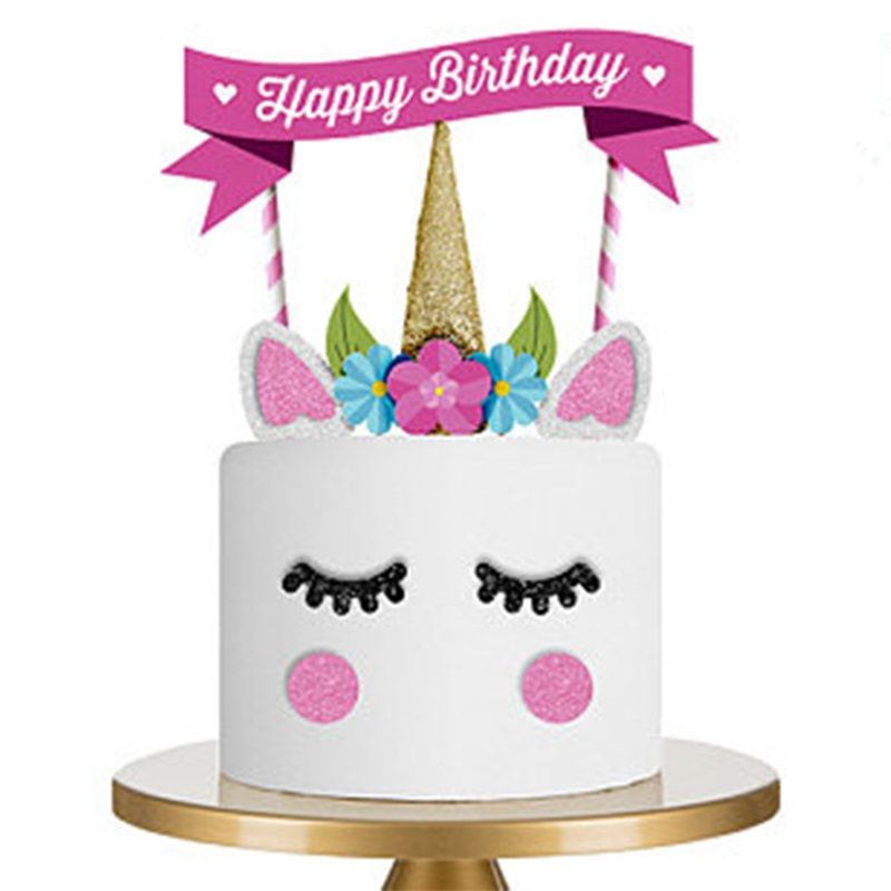 Acquista Pegasus Tema Buon Compleanno Torta Decor Forma Disegno Unicorn Torte Divertenti Decorazione Bandiera Bambini Amanti Festa Vendita Calda 2 7hy