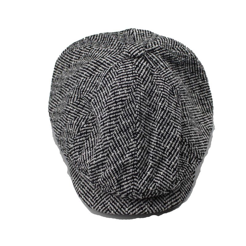 2021 Mens Cap New Newsboy Caps Movie Star Retro HERRINGBONE TWEED Cap