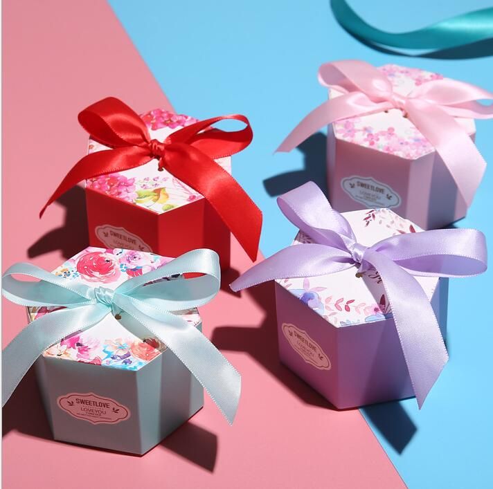 Gift Box Candy Boxes Party Favors Wedding Bonbonniere Hexagon Starry