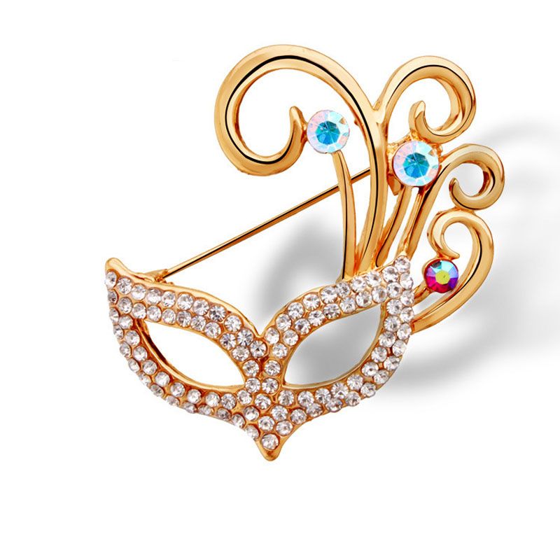 2020 Hot 2016 Fashion Jewelry Masquerade Mask Brooch Vintage Lovely