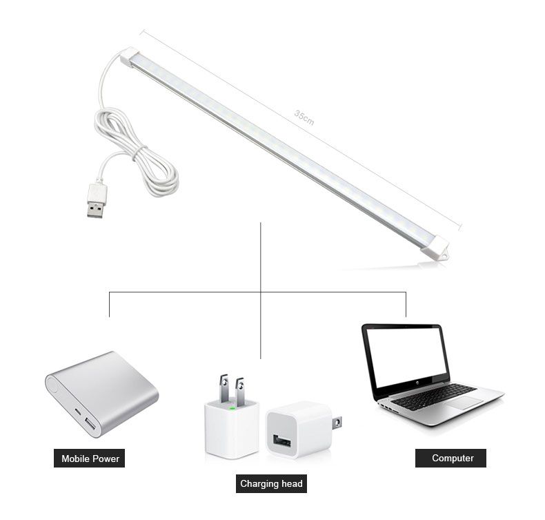 Smd 2835 5v Usb Led Strip Bar Desk Table Lamp Light For Bedside Book Reading Study Office Work Children Night