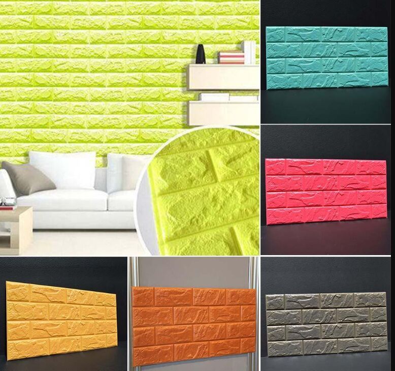 PE Foam 3D DIY Stone Brick Wall Stickers Home Decor Poster Wallpaper