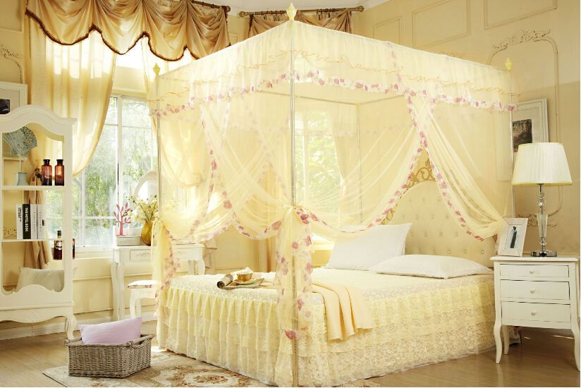 Princess 4 Corners Post Bed Canopy Mosquito Net Twin Full Queen King Princess 4 Corners Post Bed Canopy Mosquito Net Twin Full Queen King All Size Without Bracket Holder Easy Lantern From Cczone