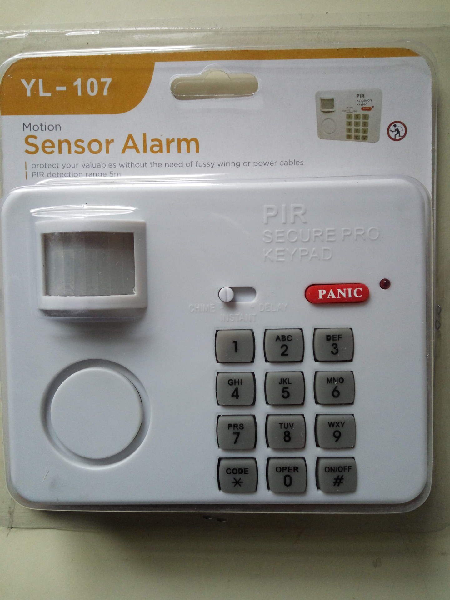 Wireless Motion Sensor Alarm With Security Keypad PIR Home Garage Shed Caravan White Best