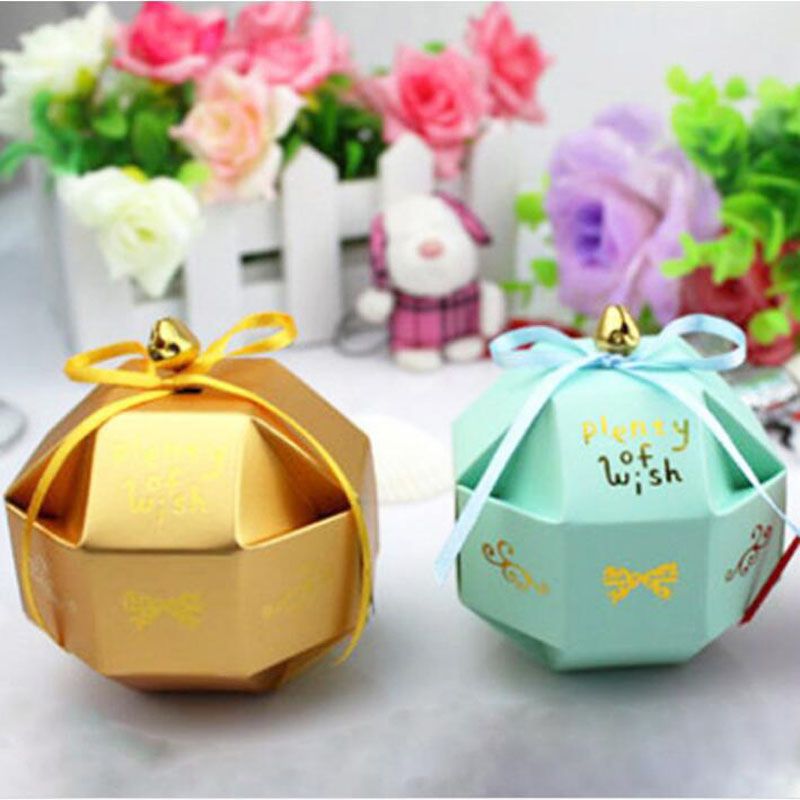 Unique Ball Candy Box Diy Wedding Gift Box Beautiful Ribbon