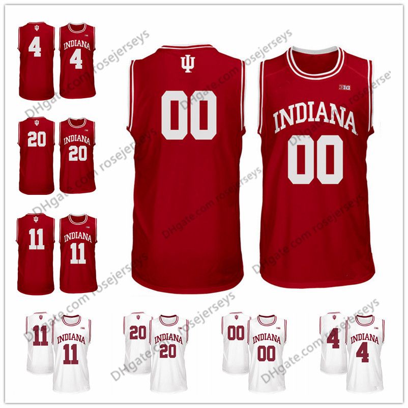 2018 Custom Indiana Hoosiers College Basketball Red White Stitched Any