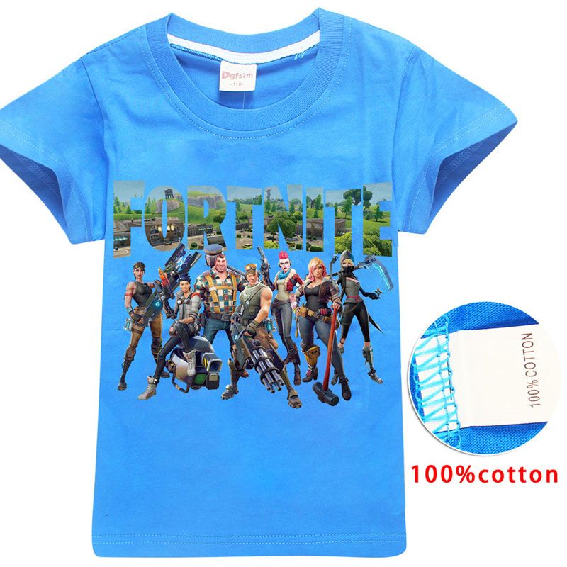 kupit optom 4 cvetnyh malchikov girls fortnite t shirt 2018 novaya detskaya igra multfilm hlopok futbolka s korotkim rukavom detskaya odezhda dlya detej ot 6 - girls fortnite shirt