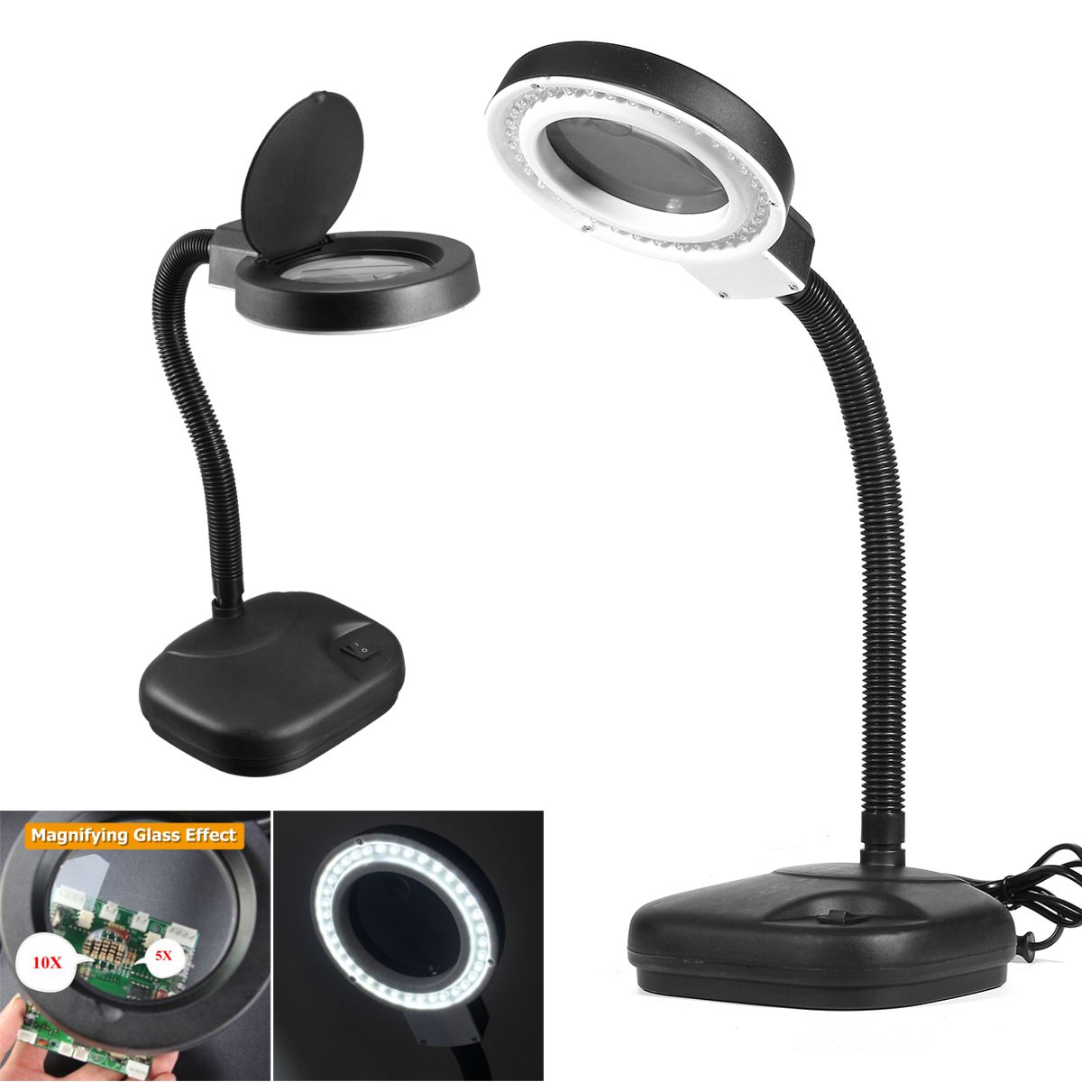 2018 Led Desk Magnifier Lamp Light Crafts Glass Lens 5x 10x 2018 Led Desk Magnifier Lamp Light Crafts Glass Lens 5x 10x Magnifying Desktop Loupe Repair Tools 40 Leds Stand Daylight Table From Jigsaw