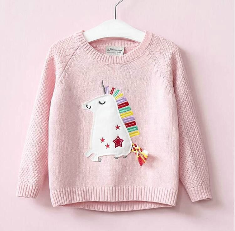 Fashion girls kids sweater print cartoon sweater for toddler children clothing autumn knitting clothes free shipping