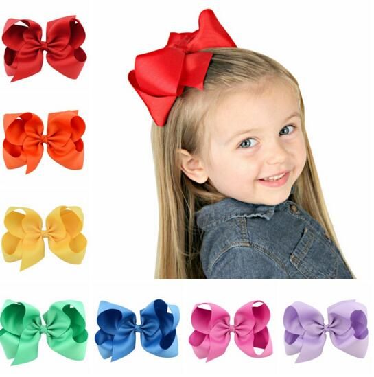 6 Inch Boutique Girls Hair Bows Hair Clips For Baby Girls Toddlers