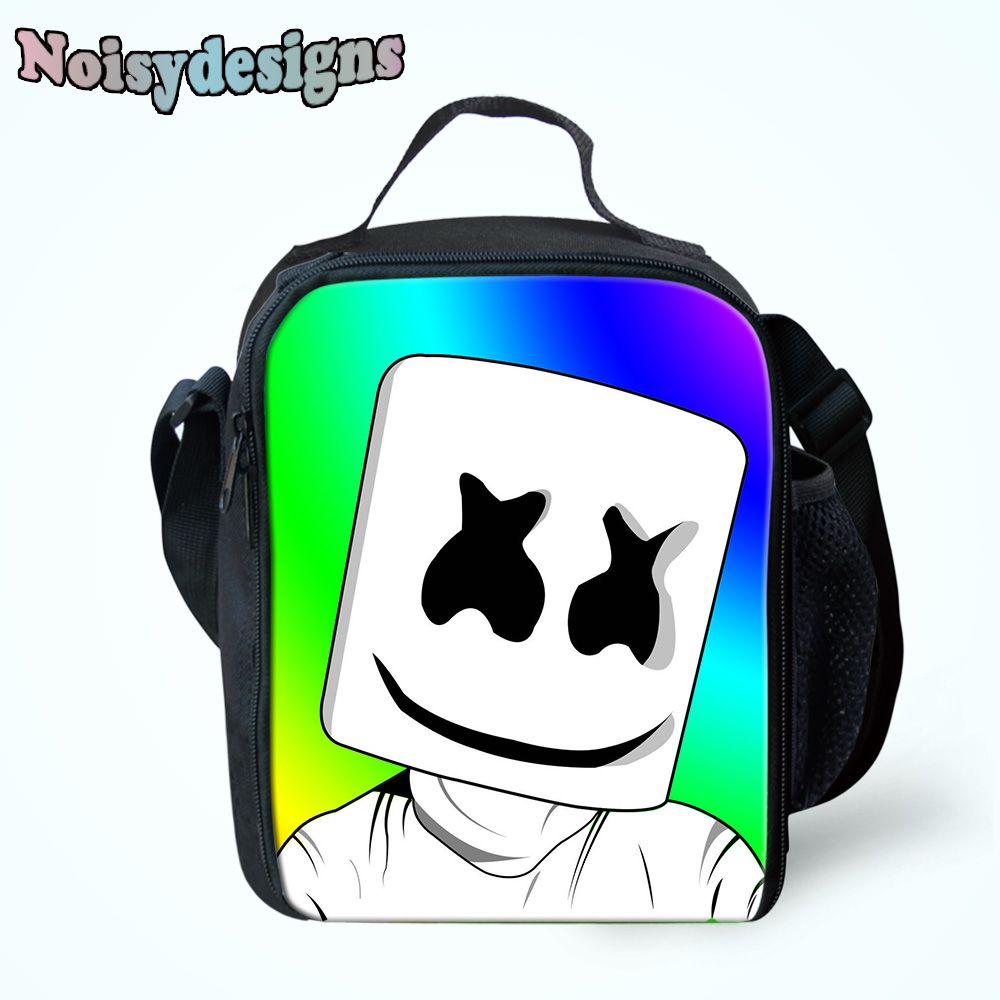NOISYDESIGNS 3D Marshmello Printing Children Lunch Bags Insulated Lunch