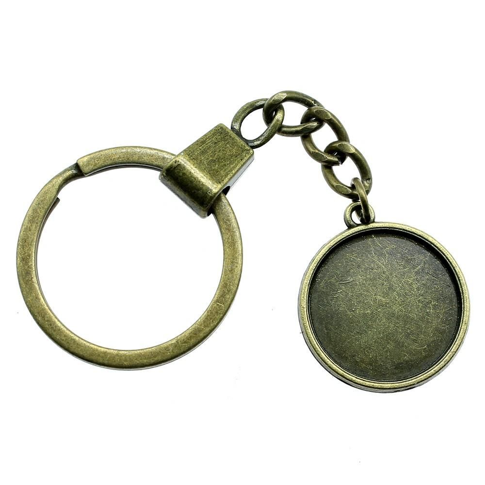2020 Key Chain Women Key Rings Car Keychain For Keys Classic Single Side Inner Size 20mm Round