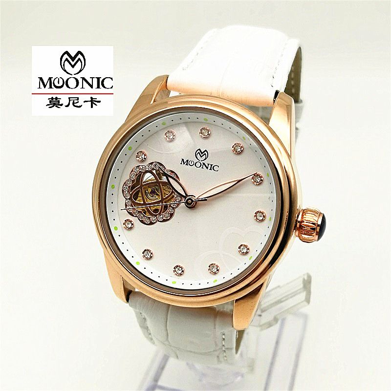 Automatic Mechanical Watches Ladies Leather Waterproof Luminous Watch