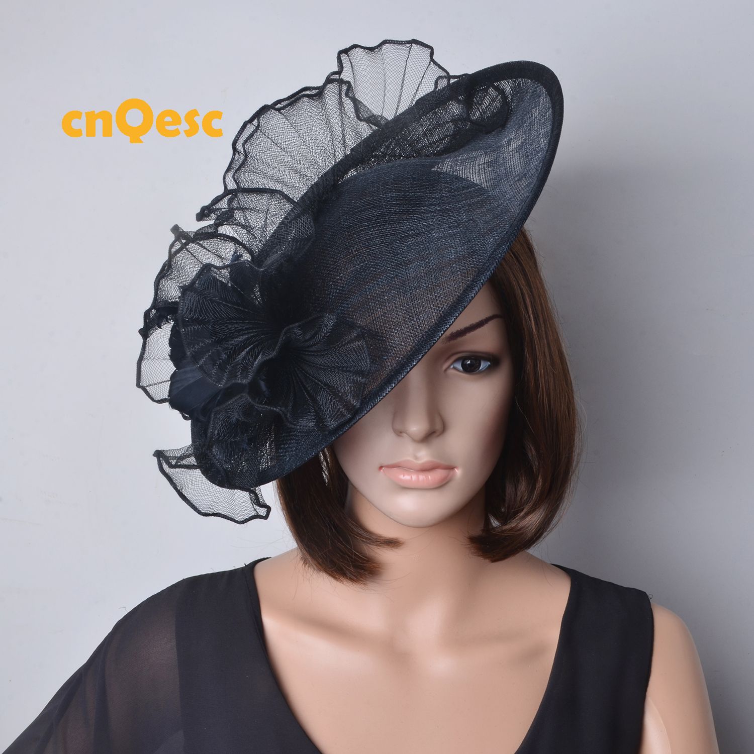 Acquistare Nero Grande Cappello Della Chiesa Cappello Di Vestito Formale  Sinamay Cappello Matrimonio Crin Fascinator. Economico | Consegna Veloce E  Qualità | DHgate Italy