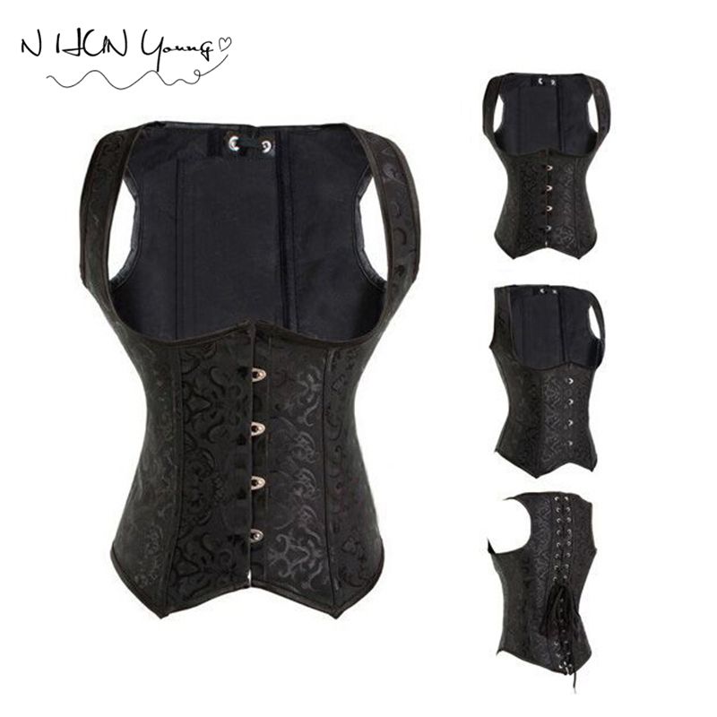 2020 Sexy Corset Red Black Waist Corsets And Bustiers Steampunk Plus Size Lace Corset Cuero Sexy 