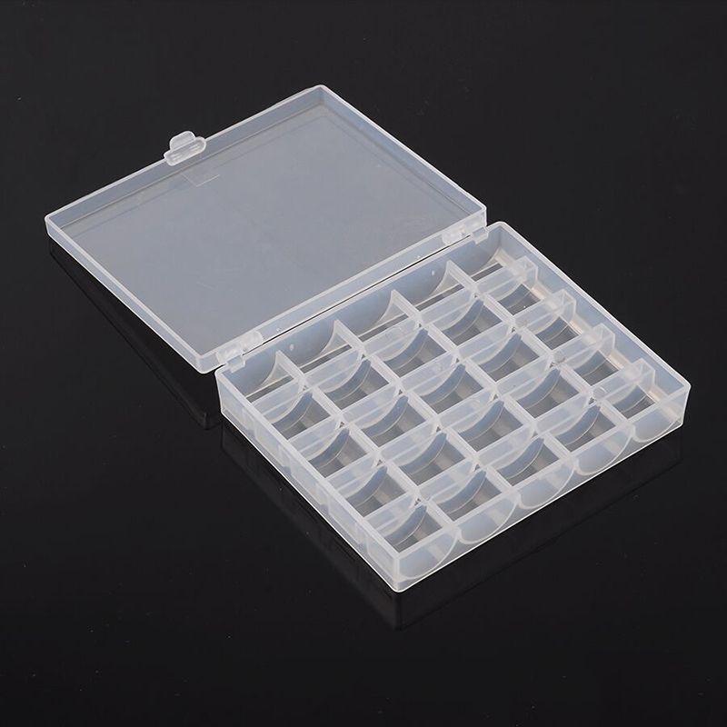 Abedoe Bobbin Box Factory Sealed Holder Storage Organizer Sewing Thread Holds 25 Machine Container