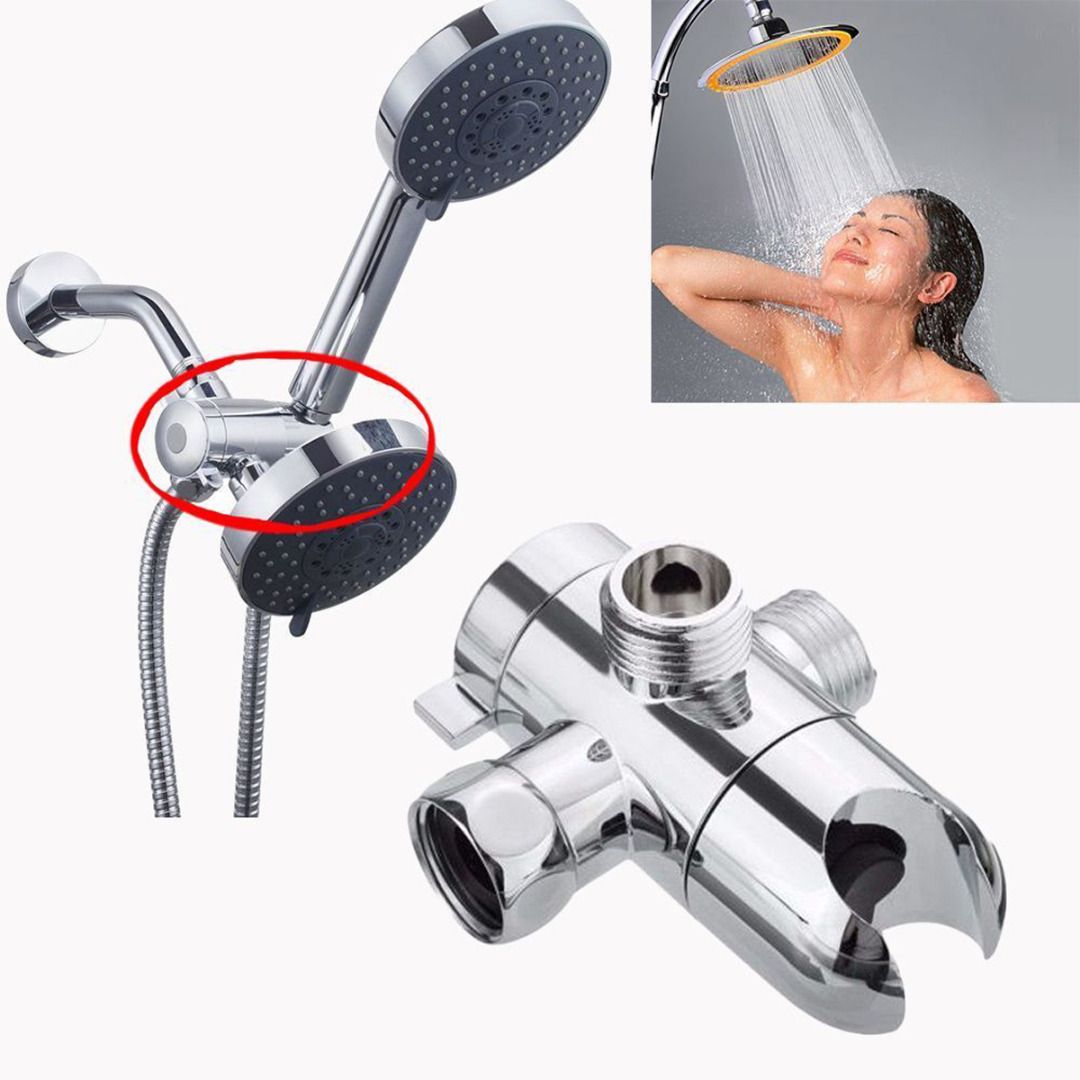 3 Way Shower Head Holder Fix Bracket Bathroom Diverter Sprayer Arm Mount Valve For Toilet Bidet