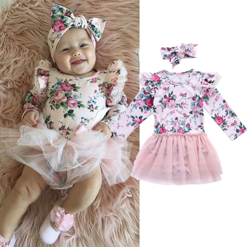 Toddler Kids Baby Girl Halter Romper Dress Clothes Outfit Set WITH FREE HEADBAND