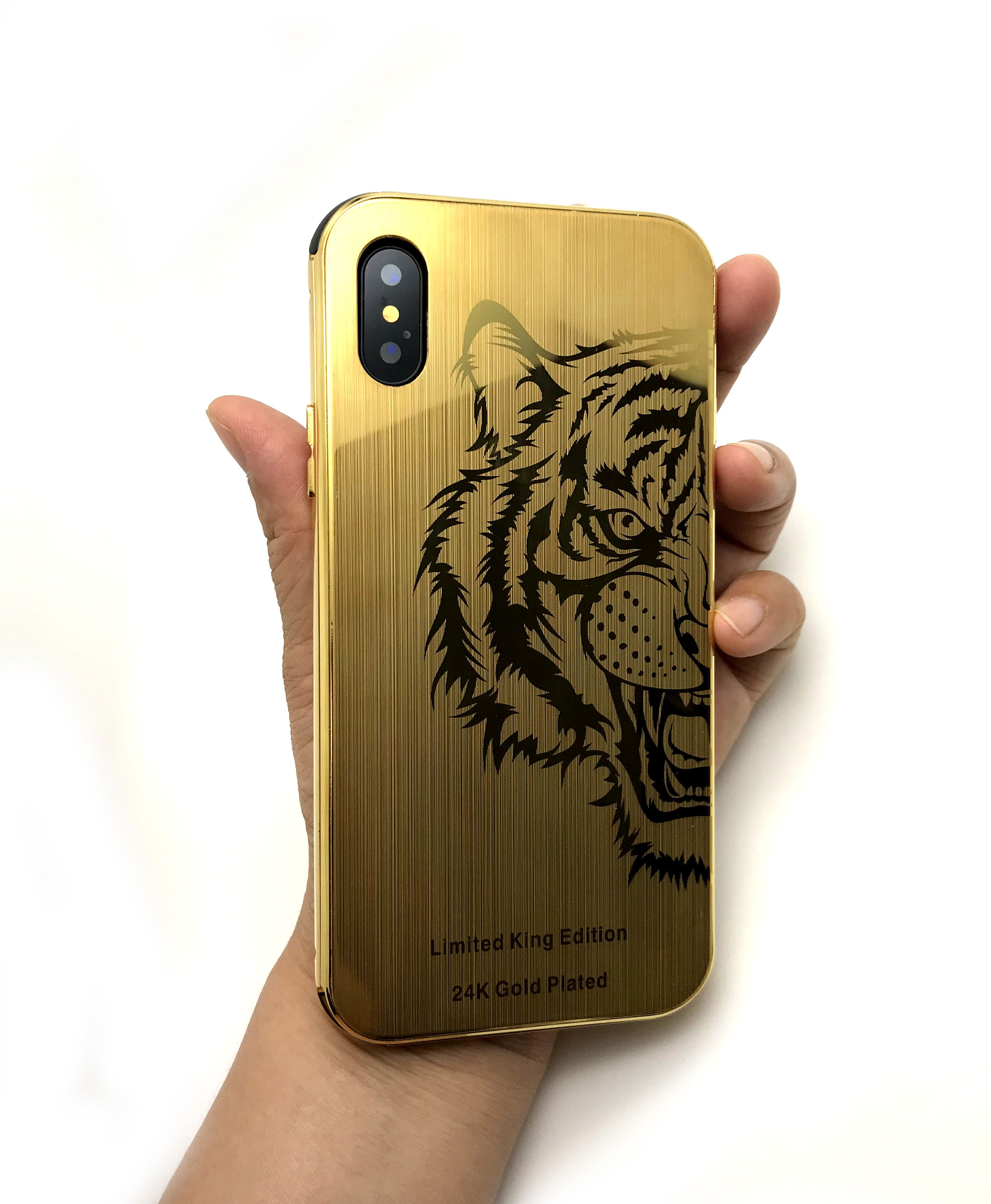 2020 Luxury Tiger Limited Edition IPhone X Case 24k Gold Plated Metal