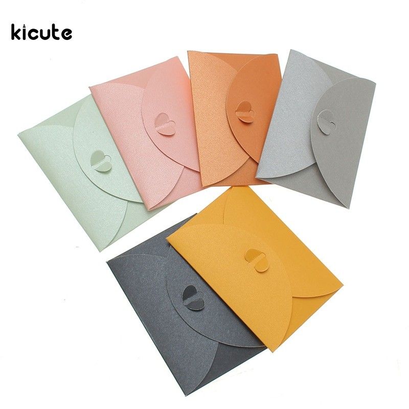 2018 colored heart clasp envelopes colorful paper envelope pearl