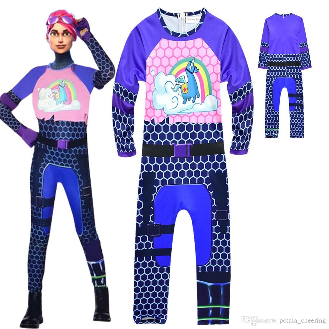 2018 Girls Siamese Children S Fortress Night Fortnite Big Child - 2018 girls siamese children s fortress night fortnite big child halloween show cosplay custome fighter cute lovely 110 160cm sizes choices p from