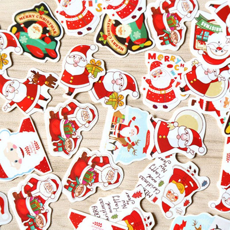 merry christmas decorative sticker santa claus shaped envelope seal